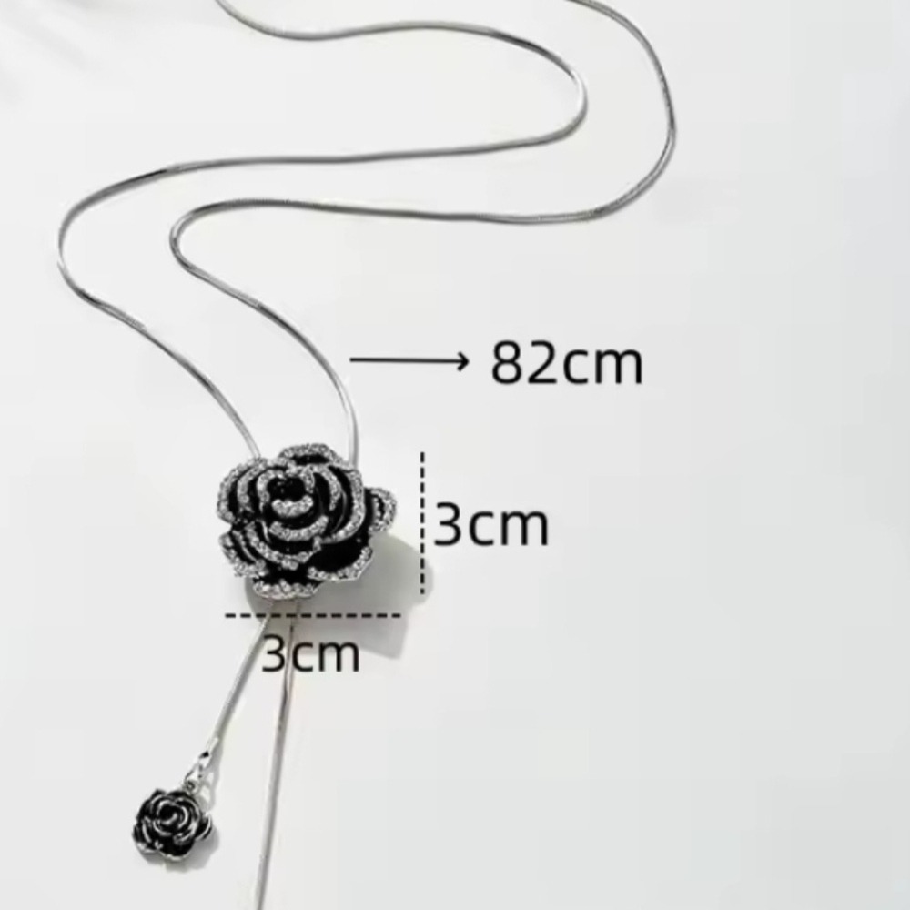 CAMELLIA Floral Pendant Necklace, ADJUSTABLE